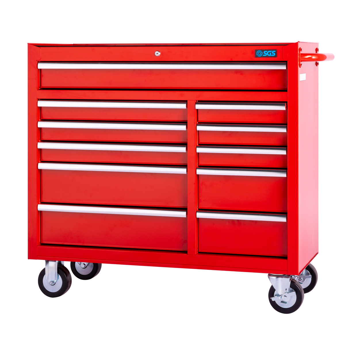 SGS 42in 11 Drawer Professional Roller Tool Cabinet | Red